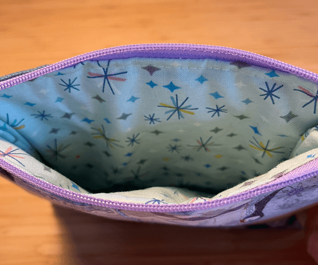 Small cosmetic patchwork pouch puffins 