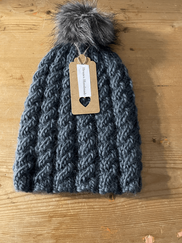 Cabled Beanie Hand knitted Hat