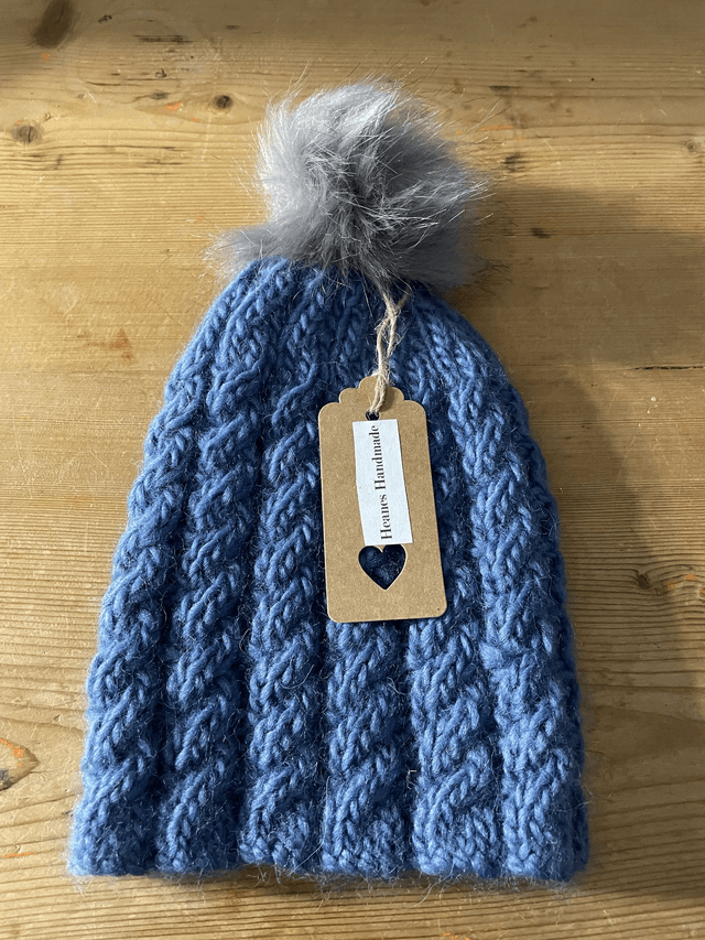 Cabled Beanie Hand knitted Hat 