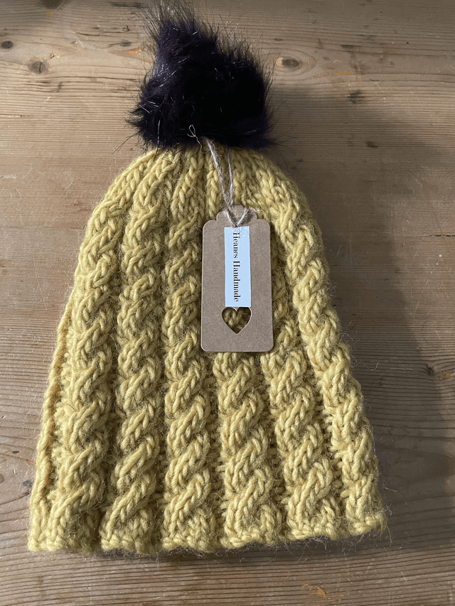 Cabled Beanie Hand knitted Hat