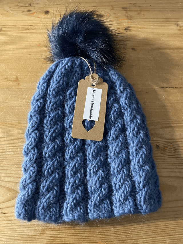 Cabled Beanie Hand knitted Hat 
