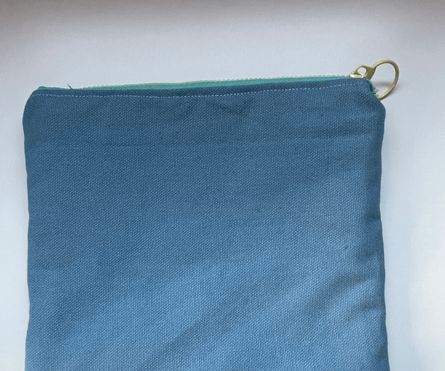Upcycled denim cosmetic bag 