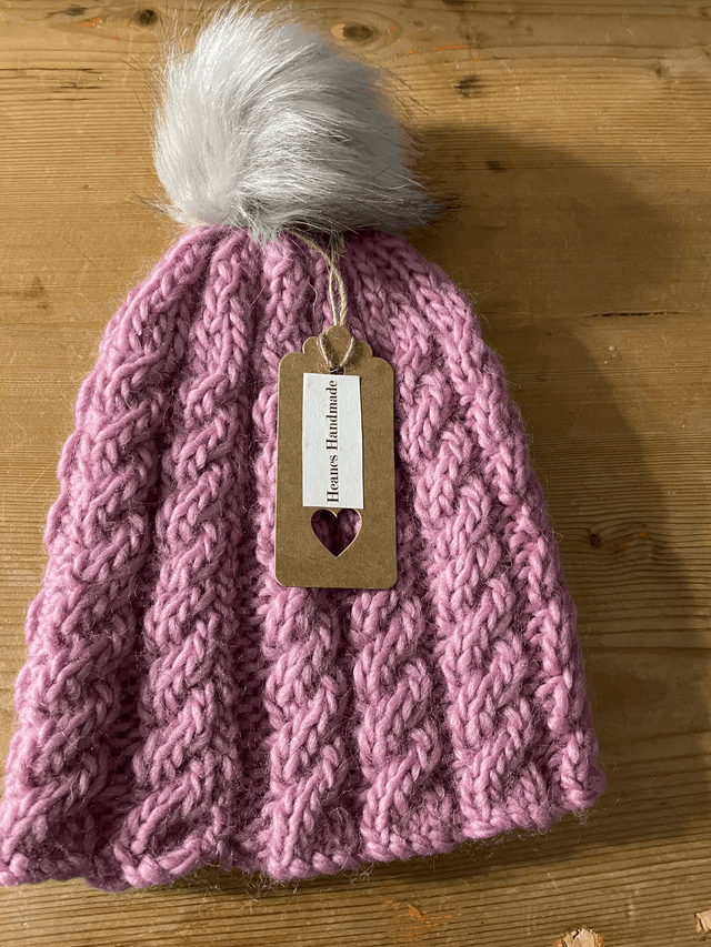 Cabled Beanie Hand knitted Hat