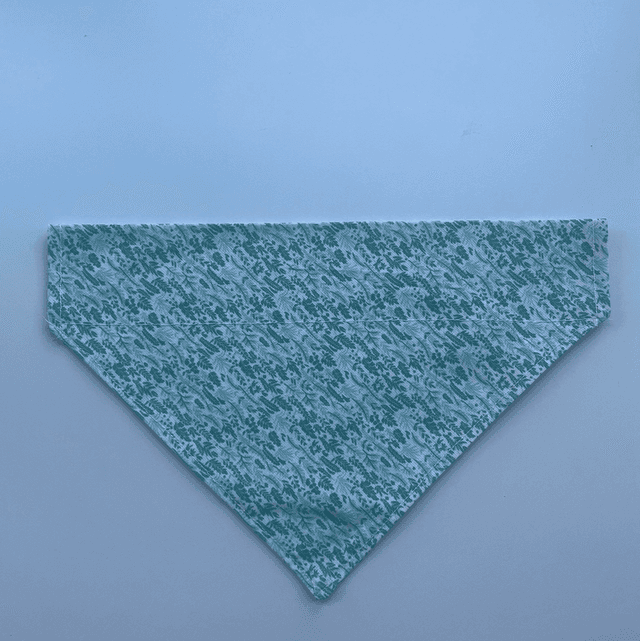 Dog bandanna green plants 